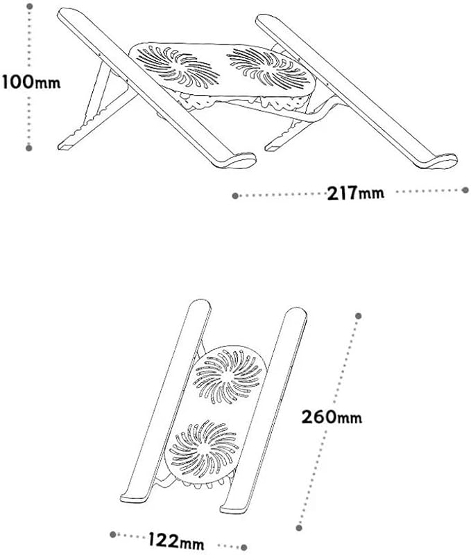 Laptop Stand Laptop Cooler Base Stand Dual Fan Foldable Laptop Cooling Pad Aluminum Portable Bracket Laptop Mount(Gris)