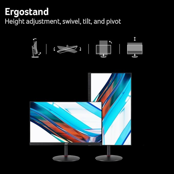 acer Nitro 27 WQHD 2560 x 1440 PC Gaming Monitor | AMD FreeSync Premium | Up to 180Hz Refresh | Up to 0.5ms | HDR400 | DCI-P3 95% | 1 x Display Port 1.2 &amp 2 x HDMI 2.0 | XV272U V3bmiiprx