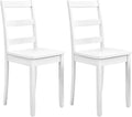 Adjustable Office Computer Chair with Armrest 2pcs High Back Armless KitchenDining Room Chairs with Solid Rubber Wood Legs(White)