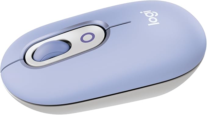 Logitech POP Mouse Compact and Portable Wireless Bluetooth Mouse with Programmable Buttons and Quiet Clicks Easy-Switch Between up to 3 Devices Laptop Tablet PC - Lilac