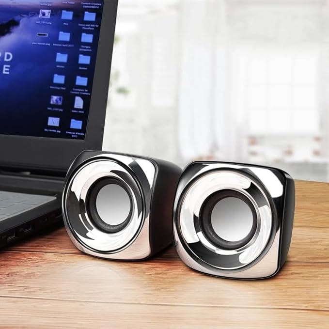 JSEIAJB Computer Speakers Powered Wired 1 Pair Bass Stereo Speakers for Laptop Desktop Phone Powerful Loudspeaker