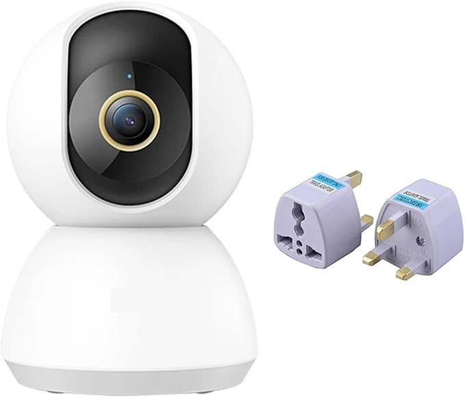 360° Smart Home Security Camera PTZ 2K Webcam 1296P 3 Megapixel AI Human Detection Night Vision Webcam Work(Add UK Adapter)