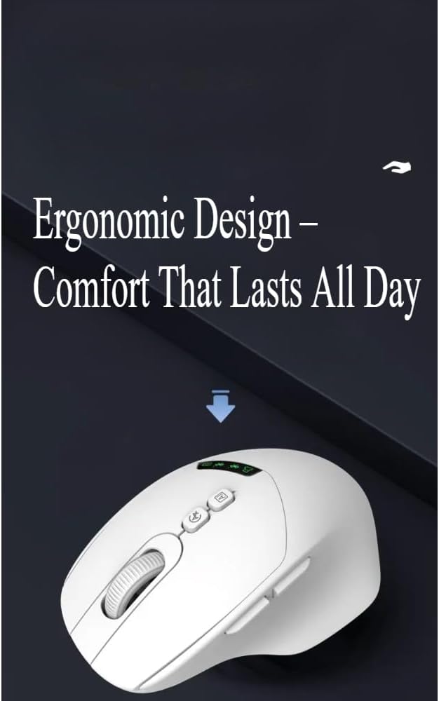 Wireless AI Mouse with ChatGPT | Dual Connection w/h Bluetooth or 2.4G USB Receiver | Voice Typing Real-Time Translation Multi-Device Switching | Ergonomic Computer Mouse for Work &amp Study
