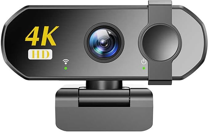 GIZNXBA 4K Webcam with Microphone for Streaming Video Calling Noise-Cancelling Mic HD Auto Light Correction Clear Audio Privacy Cover Wide Field of View for Pc