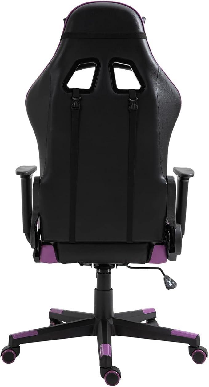 Modern-Depo Gaming Chair Recliner Ergonomic Swivel Office Computer Desk Chair with Headrest Lumbar Support Black Purple