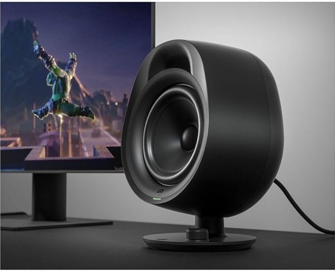 SteelSeries Arena 3 Full-Range 2.0 Gaming Speakers – Immersive Audio – On-Speaker Controls – 4-inch Speaker Drivers – Wired &amp Bluetooth – 3.5mm Aux – PC Mac Mobile – Adjustable Stand (Renewed)