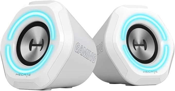 Edifier G1000 USB Computer SpeakersUSB-Powered Bluetooth 5.3 PC Gaming Speaker for Desktop Laptop and Mobile Phone 3.5mm Aux Wireless Input RGB Lights White