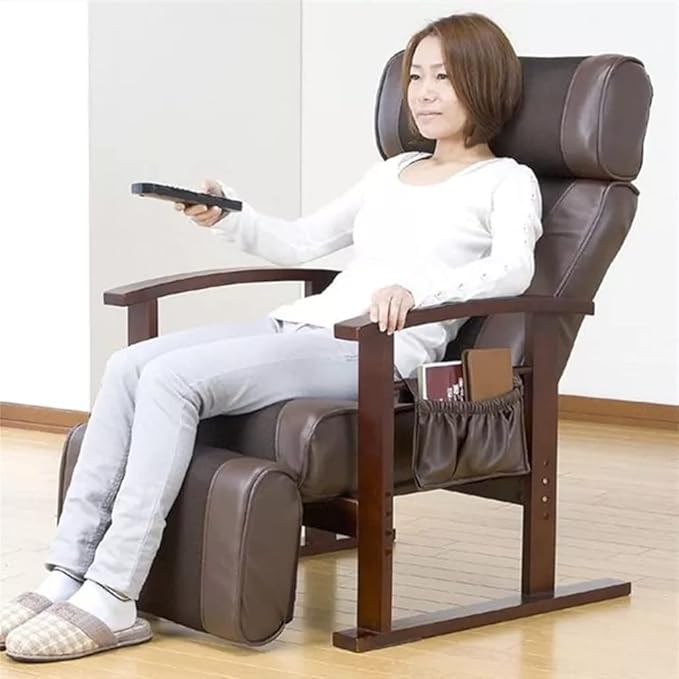 Office Chair Gaming Chair Computer Chair Height Adjustable Leather Recliner with Pull Out Stool Living Room Reclining Sofa Chair Armchair Furniture (Color : Rosso Size : M)