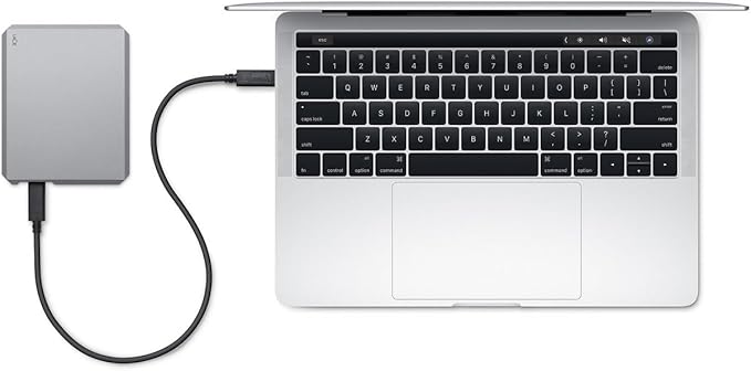 LaCie Mobile Drive 2TB External Hard Drive Space Grey USB-C PC Mac iPad &amp iPhone Data Rescue Service (STHG2000402)