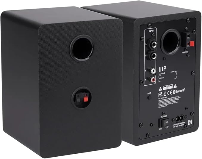 Monoprice DT-3BT 50-Watt Multimedia PC Desktop Powered Speakers with Bluetooth for Home Office Gaming or Entertainment Setup Black