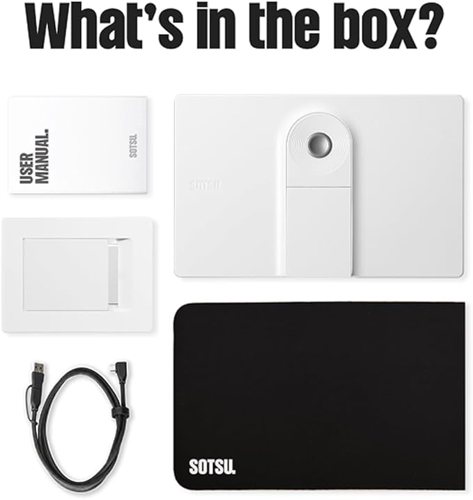 SOTSU SleekView 15.6 Gen 2 Portable Monitor | FHD 1920x1080 | 100% sRGB | 60Hz | 6W | HDMI | USB-C | Magnetic Stand | 70-Degree Tilt Range | Tempered Glass Cover | Phone | Sleek Minimalist Design