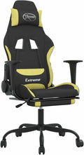 Gaming Chair with Footrest Black and Light Green Fabric D0320646B