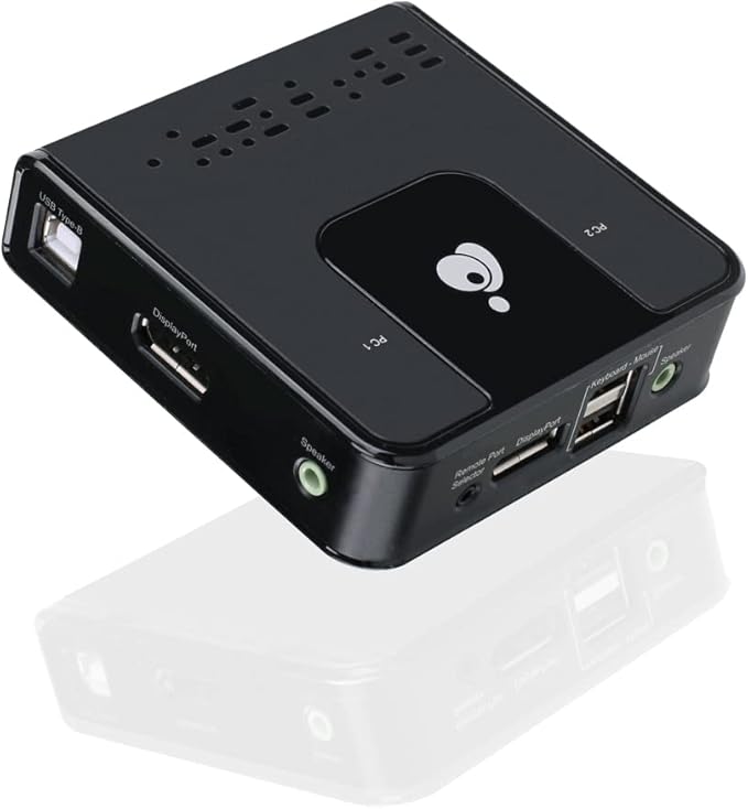IOGEAR 2-Port DisplayPort KVM Switch - 4K 60Hz - Hotkey or Remote Button Switch - USB 2.0 Mouse Port Can Be Use As USB Hub and Peripheral Sharing - All Cables Included - Mac/Win - GCS62DP
