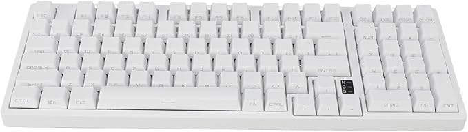 Pomya Cordless Mechanical Keyboard 98 Keys Mechanical Keypad with RGB Backlit 3000mAh Battery Wired Computer Keyboard for Gaming