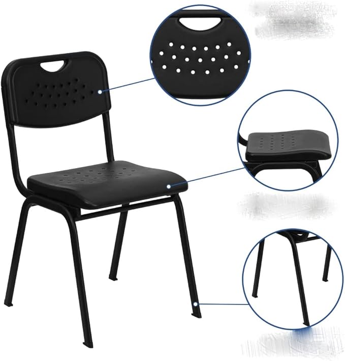 Modern Black Gaming Chair 880 Lb. Capacity Adult Office Foldable Contoured Back Metal Frame Foam Seat Rectangular Shape Indoor Use