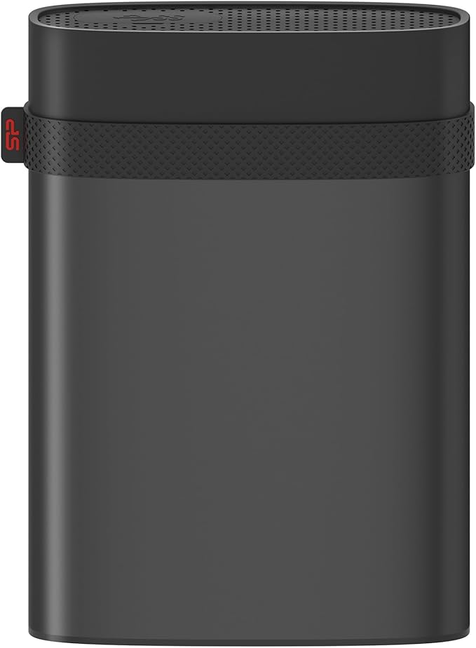 5TB Silicon Power Armor A85B Silver USB3.2 Gen 1 Rugged Portable Hard Drive Black