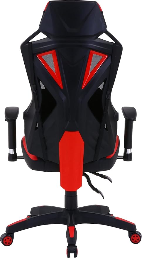不二貿易(Fujiboeki) Fuji Boeki 19427 Rays Gaming Chair Personal Chair Width 27.0 x Depth 25.8 x Height 46.5-49.2 inches (68.5 x 65.5 x 118-125.5 cm) Red Mesh Rotatable Reclining