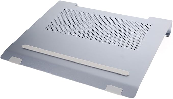 Aluminum Alloy Laptop Cooling Pad Stand with Adjustable Height and Dual USB Fans for Notebooks to 17.3 Inches Gray Compatible with Gaming and Office Use