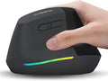 KYSONA Wireless Ergonomic Mouse Vertical Mouse Bluetooth Ergo Mouse Quiet Click 5 Level Adjustable DPI(800/1200/2400/2400/4000) Rechargeable 2.4G Mice Computer PC Mac Laptop Black
