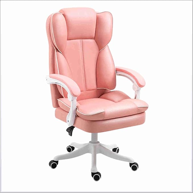 Office Computer Chair White Gaming Chairs Reclining Office Chair with Footrest with Ergonomic High Back Office Chair ?for Adults Teens Desk Chair Designed for Sedentary PeoplePink ( Color : Pink )