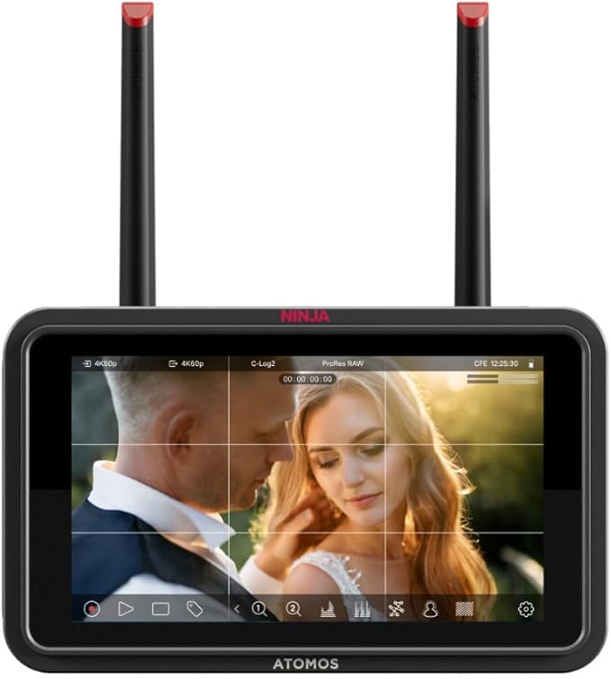 Atomos Ninja TX GO with Super-Bright 1500nit 5-Inch Touchscreen Display with Creator Kit for 5-inch Monitors (2 Items)