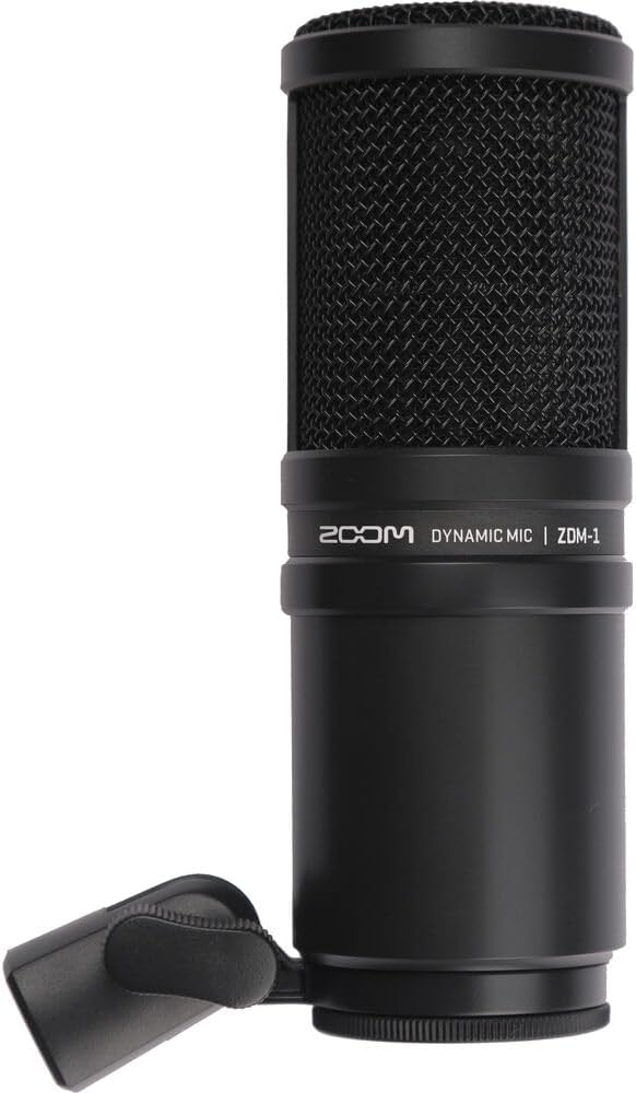 Zoom ZDM-1 Podcast Mic Pack Podcast Dynamic Microphone ZHP-1 Headphones TPS-4 Tripod Windscreen 2-Meter XLR Cable for Recording &amp Streaming Podcasts + Cleaning kit
