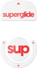 Superglide2 - New Controllable Speed Textured Surface Smoothest Mouse Feet/Skates Made with Ultra Strong Glass Smooth and Durable Sole for Logitech G Pro X Superlight1 [White/Red]