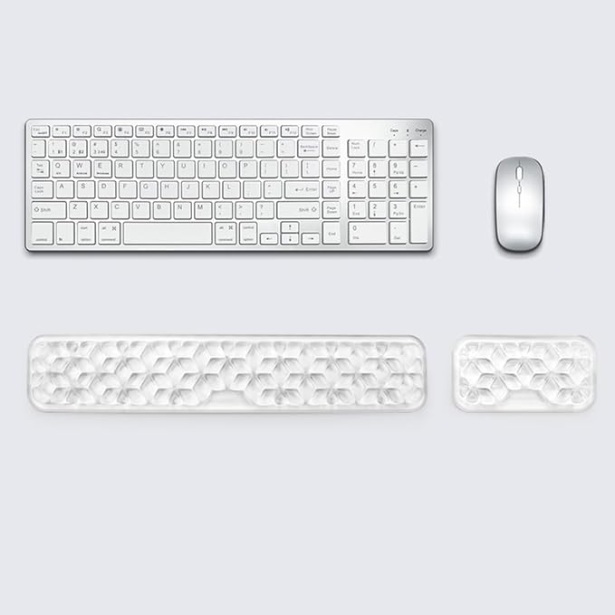 WENPIC-Keyboard Wrist Rest -Desk Decoration- Ergonomic Cloud Wrist rest - Soft And Flexible Non-Slip - Can Relieve Long-Term Office Wrist Pain - Ideal For Office Computer Laptop (Transparent White)