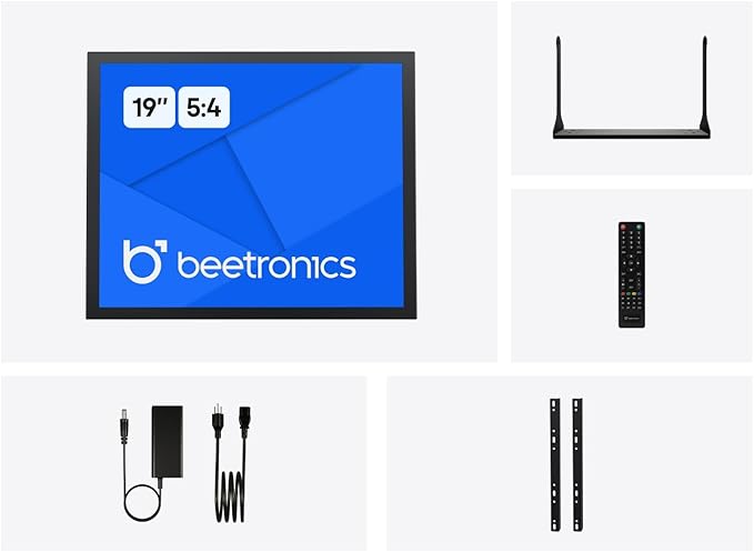 Beetronics 19-Inch Full HD IPS Monitor - Professional Industrial-Grade Display | HDMI VGA BNC RCA Inputs | Durable Metal Housing Matte Screen 5:4 Aspect Ratio Wide Viewing Angle - 19VG7M