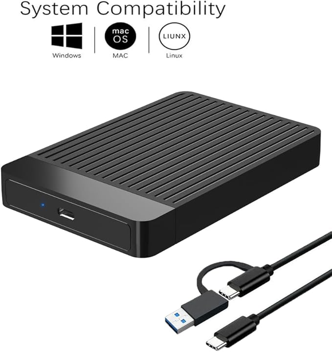 500GB Ultra Slim Portable External Hard Drive 2.5'' HDD USB 3.1 Type-C Storage for PC Mac Laptop