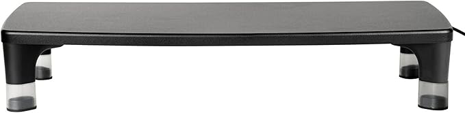 3M Adjustable Monitor Stand with 4-Port USB Hub Black Great for Computer Monitors Laptops TVs Speakers Printers and More