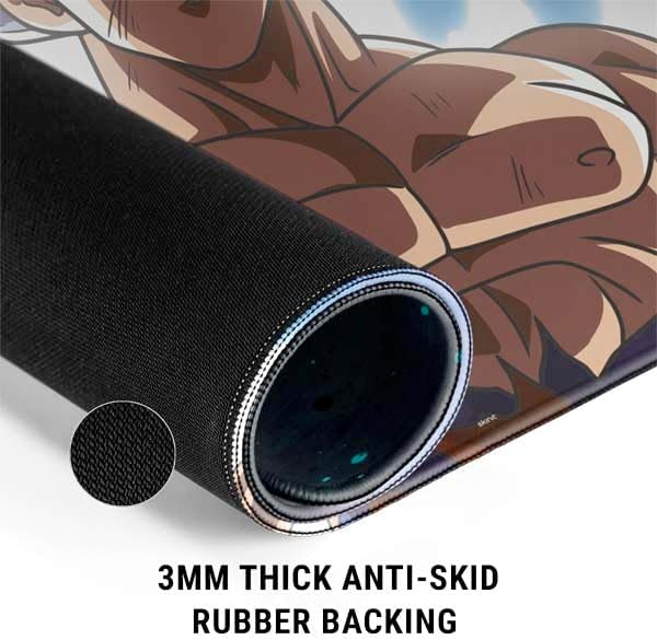 Skinit Large Gaming Mouse Pad - Officially Licensed Goku Ultra Instinct Design with Stitched Edges Waterproof Non-Slip Rubber Base Desk Mat for Keyboard &amp Mouse 31.5 x 11.8 inches