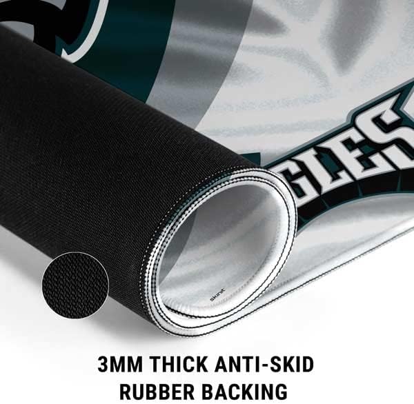 Skinit Extra Large Gaming Mouse Pad - Officially Licensed Philadelphia Eagles Design with Stitched Edges Waterproof Non-Slip Rubber Base Desk Mat for Keyboard &amp Mouse 35.75 x 15.4 inches