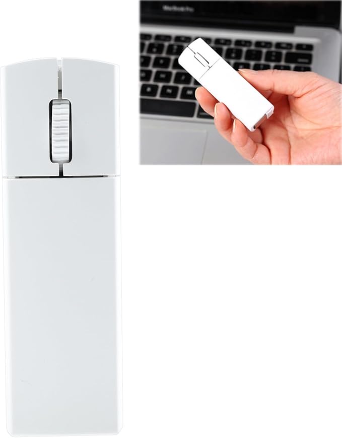 Wireless Mouse Mini Small Wireless Mouse Travel Mouse Portable Mini Cordless Mouse Rechargeable Wireless Mouse 2.4G Optical Mouse with USB Receiver for PC Laptop Computer(White)