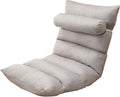 Lazy Sofa Floor Chair 5 Gears Adjustable High Back Technology Cloth Fabric Lounge Chair for Adults Video Gaming Perfect for Meditation Reading (Color : Gray)