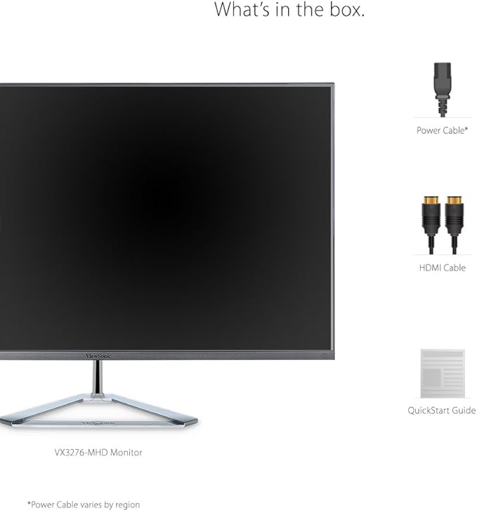 ViewSonic VX3276-MHD 32 Inch 1080p Widescreen IPS Monitor with Ultra-Thin Bezels Screen Split Capability HDMI and DisplayPort