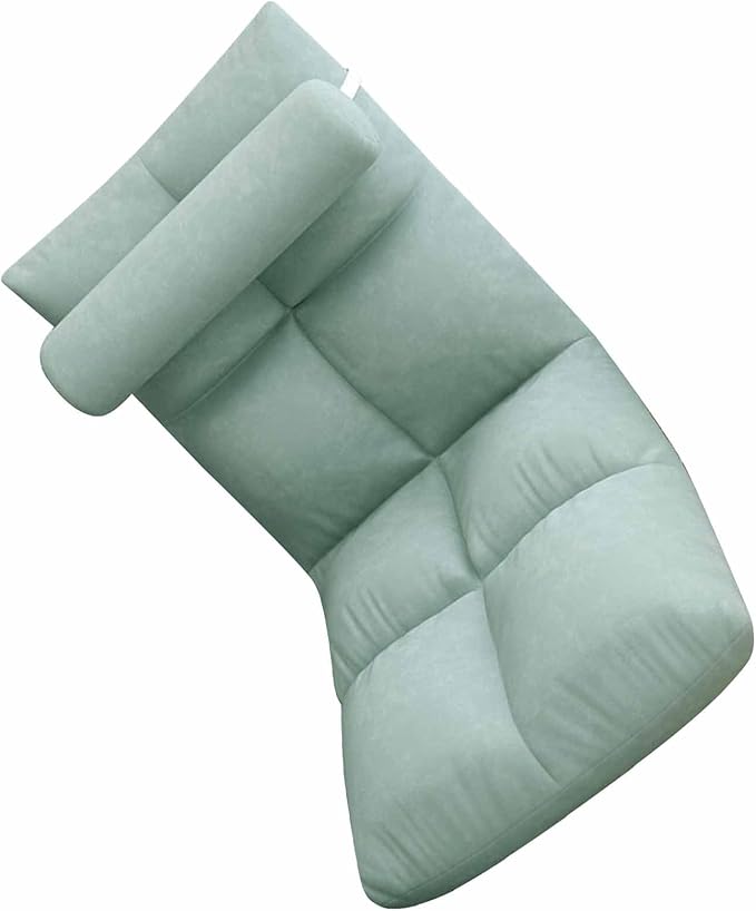 Zerodis Adjustable Backrest Floor Chair Heavy Duty Metal Frame Sofa Chair Soft and Thick Flannel Gaming Chair Suitable for Napping Reading Gaming and Meditation (Peacock Blue)