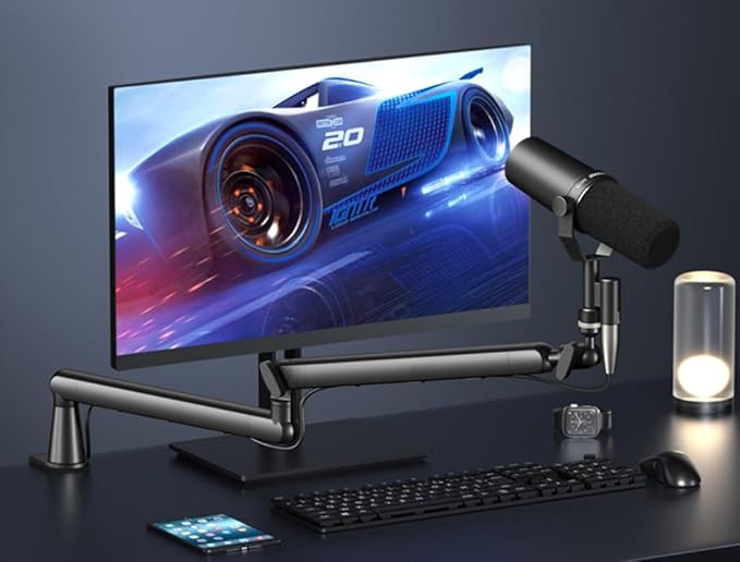 Rode PodMic Cardioid Dynamic Broadcast Microphone with Lowpro Microphone Boom Arm and XLR Cable