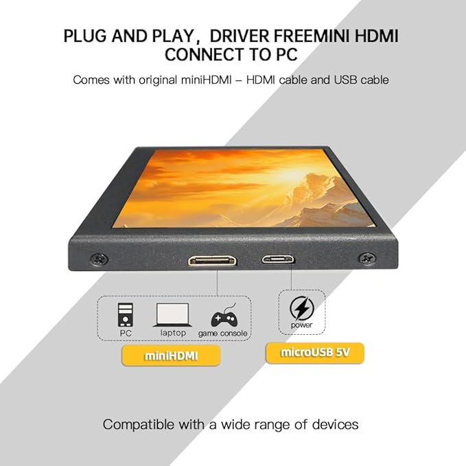 5 inch IPS Small Hdmi Monitor VESA Metal Shell 800x480 mini LCD Screen Portable Display Monitor