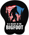Mousepad Believe in The Bigfoot America Flag Sasquatch Ergonomic Wrist Support Non-Slip Base Mouse Mat with Wrist Rest Computer Mousemat for Desk Work Accessories Pad