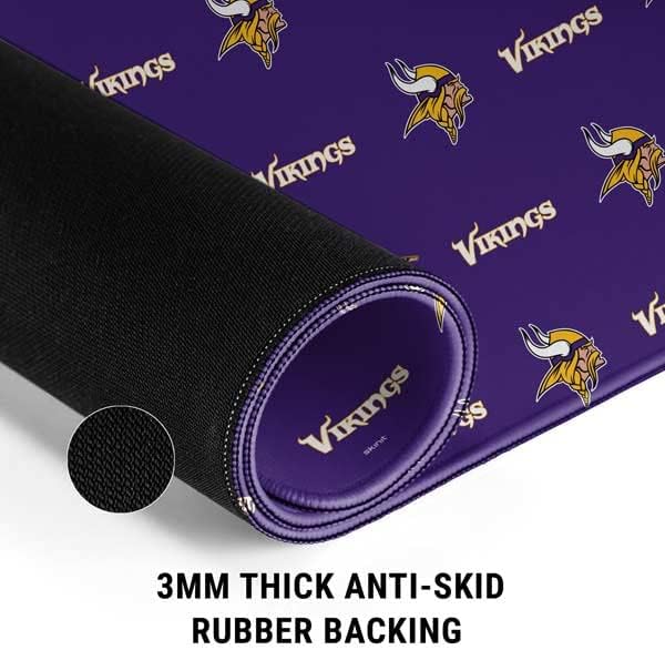 Skinit Medium Gaming Mouse Pad - Officially Licensed NFL Minnesota Vikings Blitz Series Design with Stitched Edges Waterproof Non-Slip Rubber Base Desk Mat for Keyboard &amp Mouse