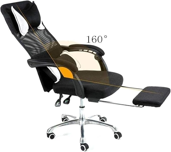 Office Chair Gaming Chair Boss Chair Steel Frame High Back Mesh Swivel Chair with Footrest Recliner Computer Chair Waist Support Seat Chair (Color : B) Needed