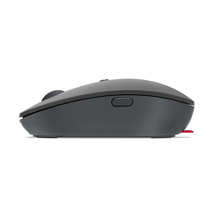 Lenovo Go Multi-Device Wireless Mouse 2.4GHz Nano USB-C Receiver Bluetooth Adjustable DPI USB-C Rechargeable Battery Qi Wireless Charging Ambidextrous GY51C21211 Grey