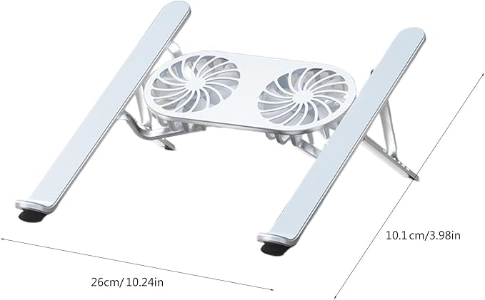 Adjustable Aluminum Laptop Stand with Cooling Fan for 13-21in Laptop Notebook Cooling Support Effective Heat Dissipation
