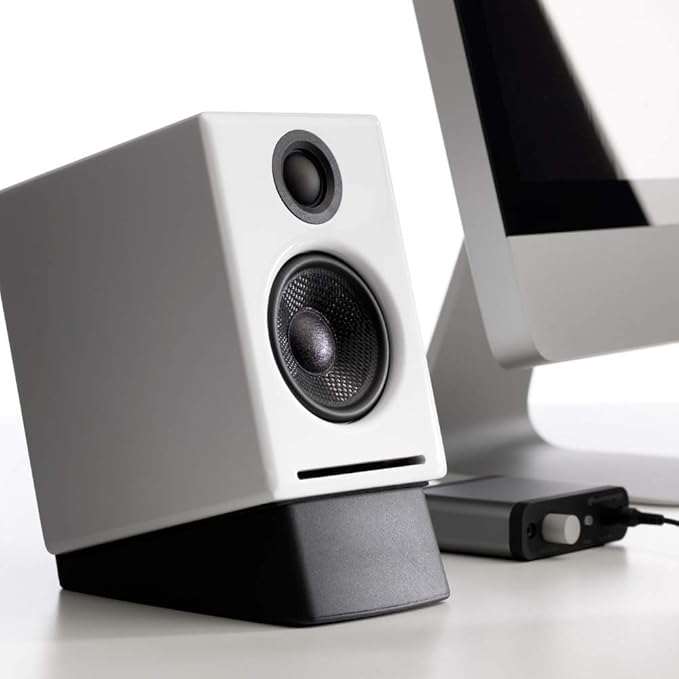 Audioengine A2 White Computer Speakers with 210W S6 Subwoofer and DS1 Stands