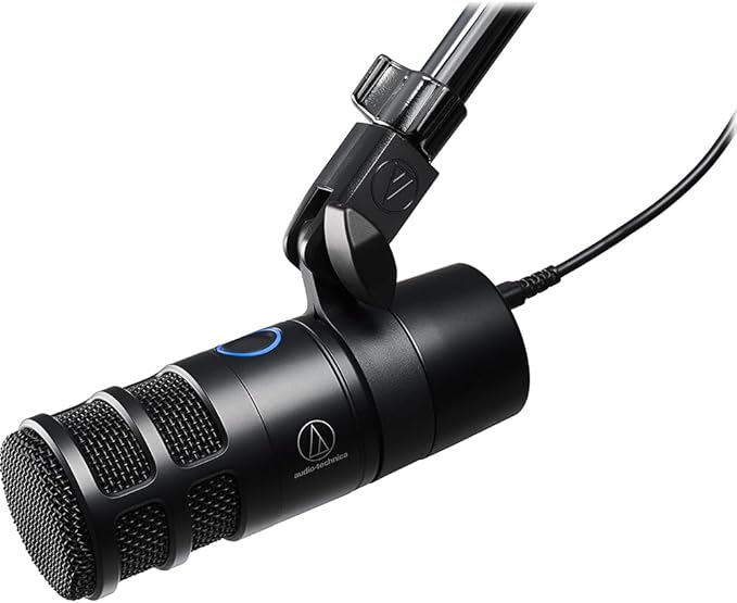 Audio-Technica Hypercardioid Dynamic Podcast Microphone AT2040 Bundle with 2 YR CPS Enhanced Protection Pack Metal Shock Mount Pop Filter Suspension Boom Scissor Arm Stand and 25ft XLR Cable