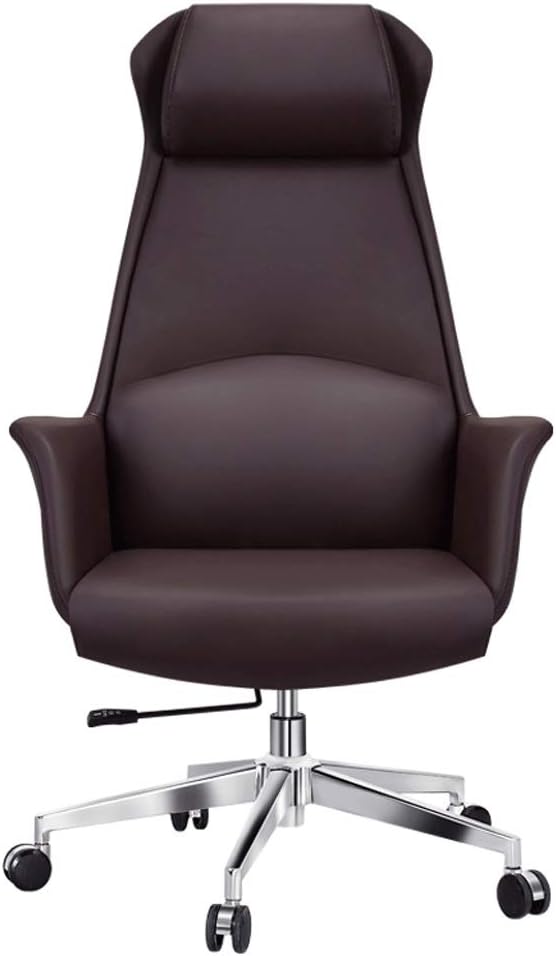 YYDS Chair Comfortable Gaming Chair Rotatable Reclining Computer Chair with Fixed Armrest for Bedroom and Living Room Office Chair Ergonomically (Color : Brown Size : Steel Foot)