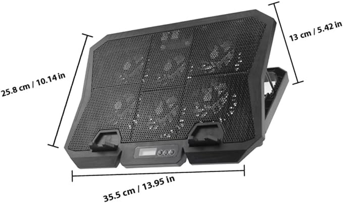Sewroro 6-inch Laptop Cooling Pad with Adjustable Fan Speed Quiet Blue LED Cooling Stand for Notebook Heat Dissipation Portable Laptop Cooler Holder for Office and Gaming Use