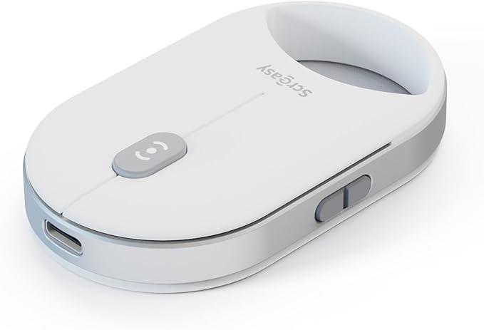 SCROEASY---The Mouse Revolution Simply Press to Scroll | Small &amp Slim | 4-Levels DPI | 4-L Scrolling Speed | Silent | Dual Bluetooth/2.4G/USB | Portable Wireless Mice for Notebook Laptop PC (Wh