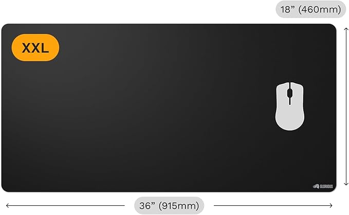Glorious Gaming Mouse Pad GMP 2 - XXL - Spill-Proof Mouse Pad Optimised for Gaming Sensors Balanced Surface for Speed &amp Control Anti-fray Edges - 36 x 18 x 0.12-2XL Desk Mat